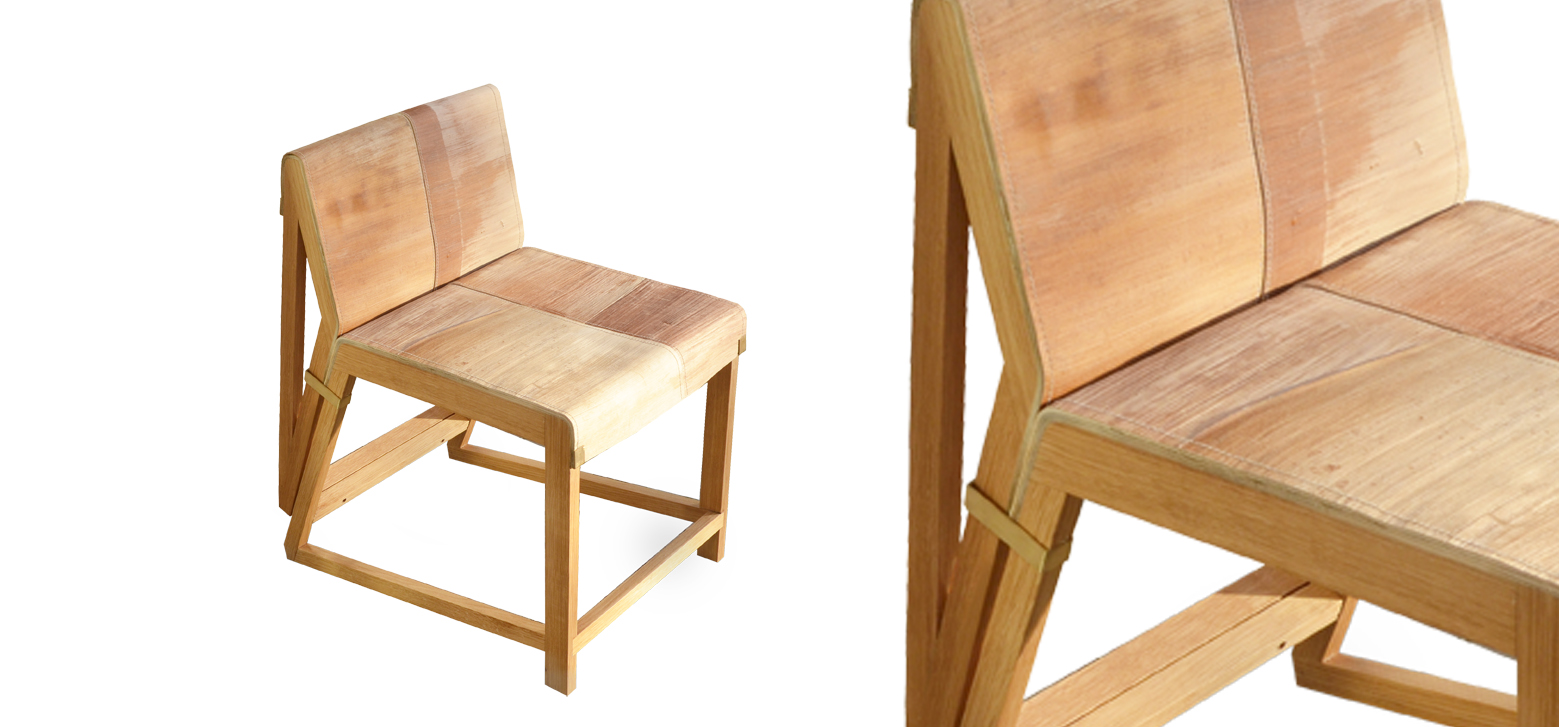 Palm leather chair.