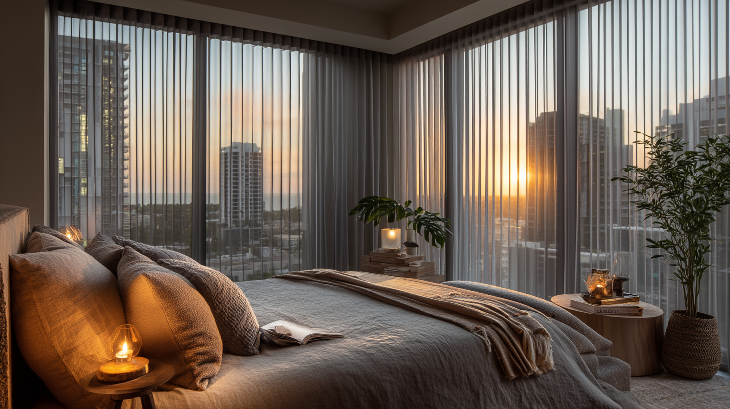 臥室Lumi穿越簾-遮光透光兼具-雙層設計窗簾