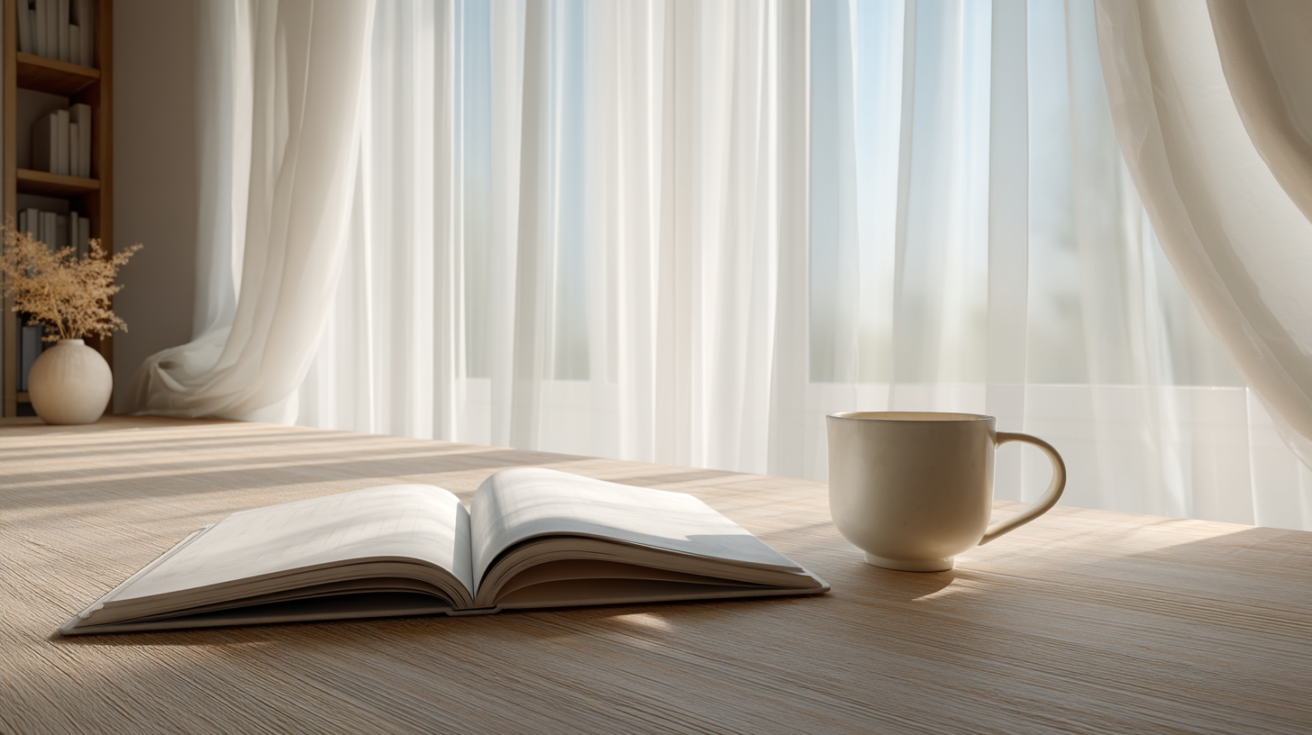 書房紗簾-柔光散射-閱讀空間窗紗