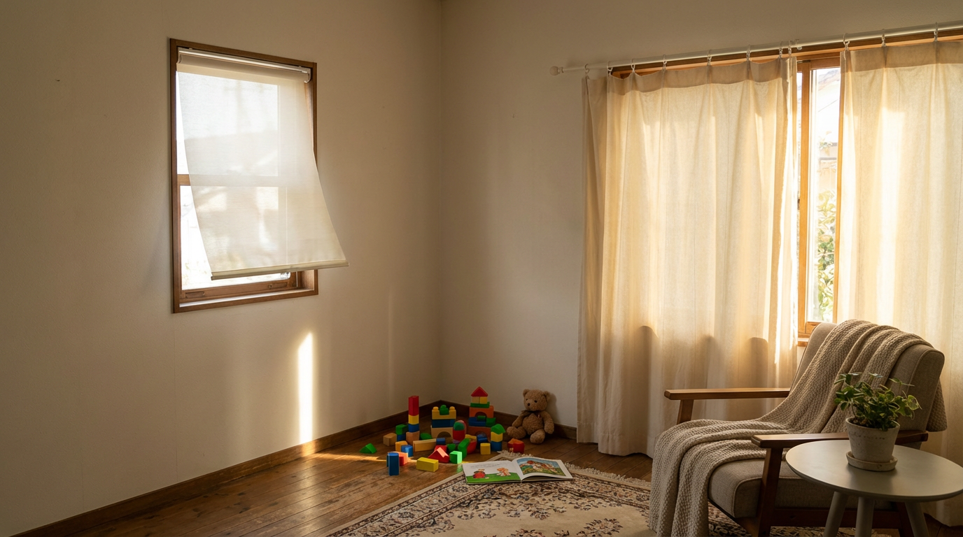 免鑽孔無繩捲簾