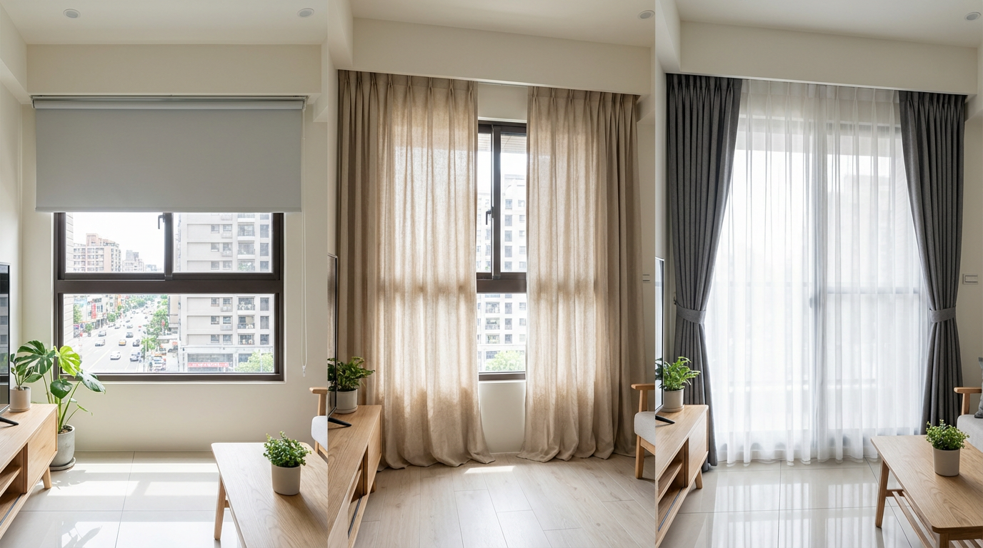落地窗窗簾到底該選哪一種？3 種情境直接對號入座