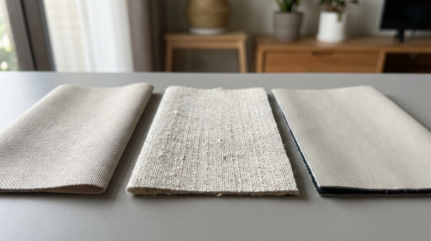 臥室窗簾布料怎麼選？聚酯纖維、棉麻、遮光布差在哪