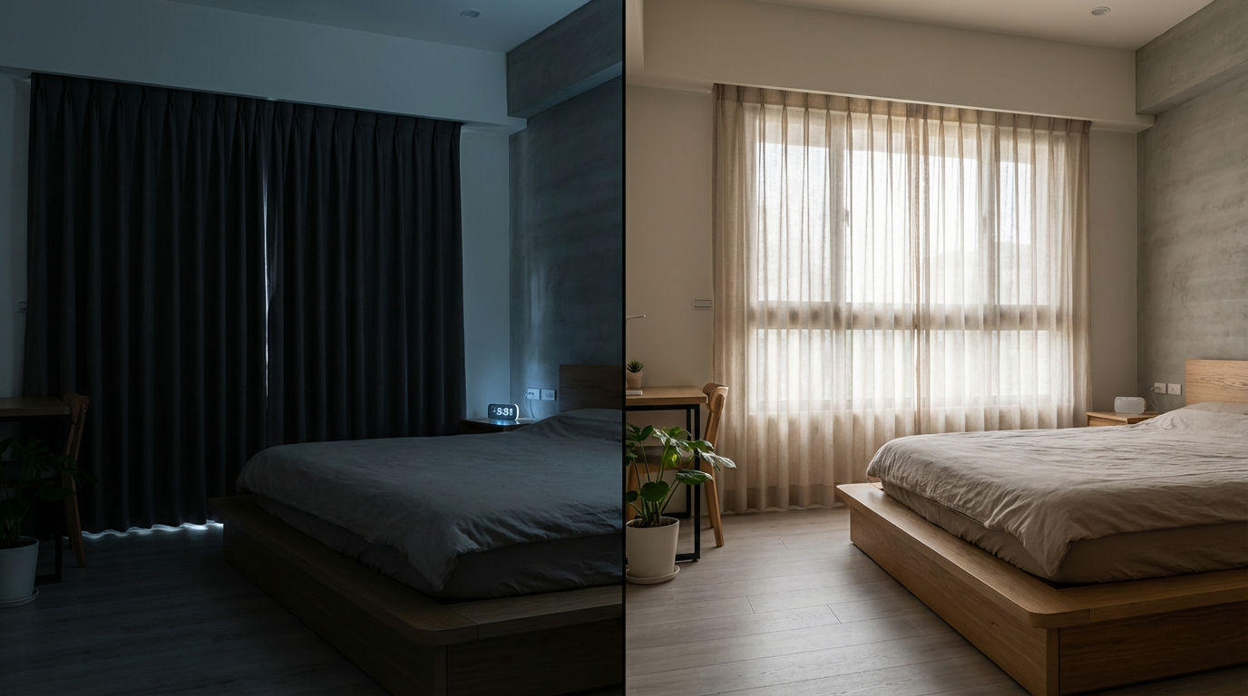 臥室窗簾遮光度要選多少？80% 和 100% 差很大