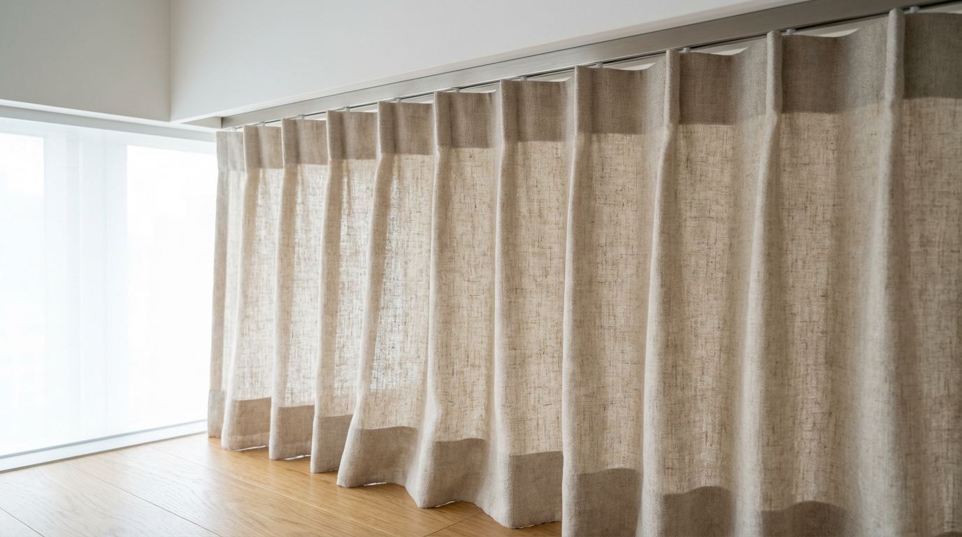 無印風窗簾的「儀式感」細節：吊掛方式與褶皺處理