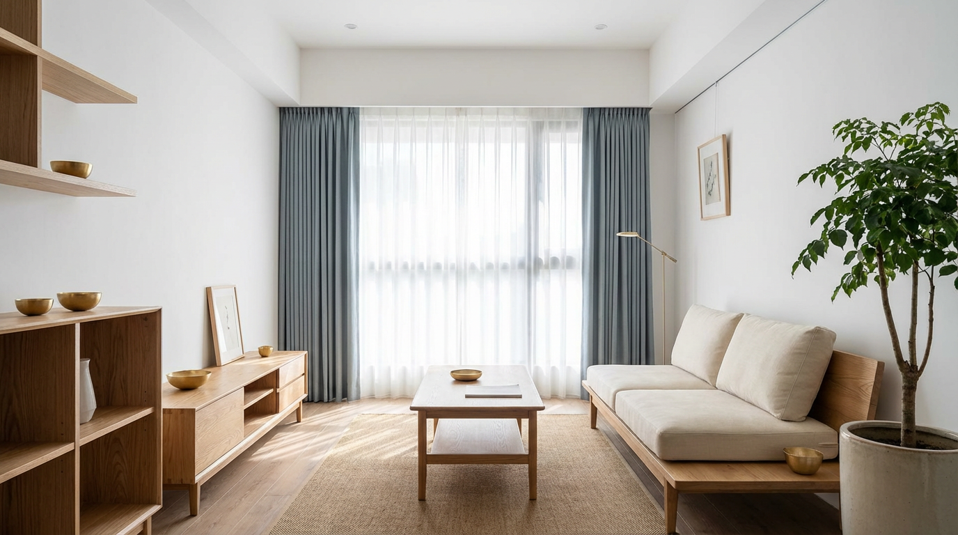 莫蘭迪色窗簾的配色公式:不NG的三種搭配法