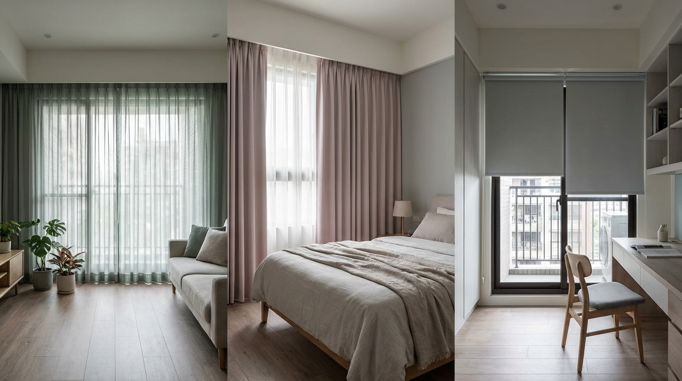 不同空間的莫蘭迪色窗簾實戰應用