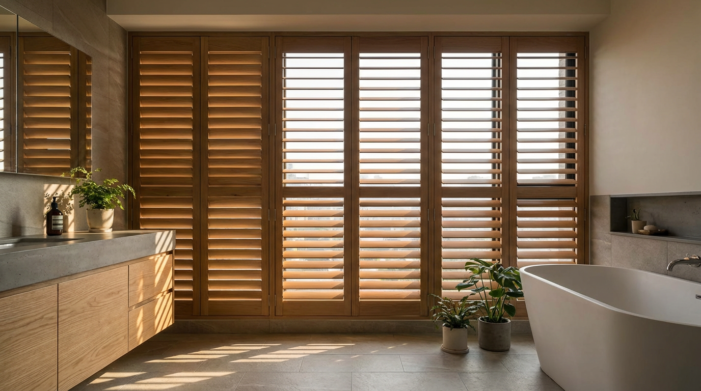 浴室百葉窗的通風與隱私設計：葉片角度怎麼調最實用？