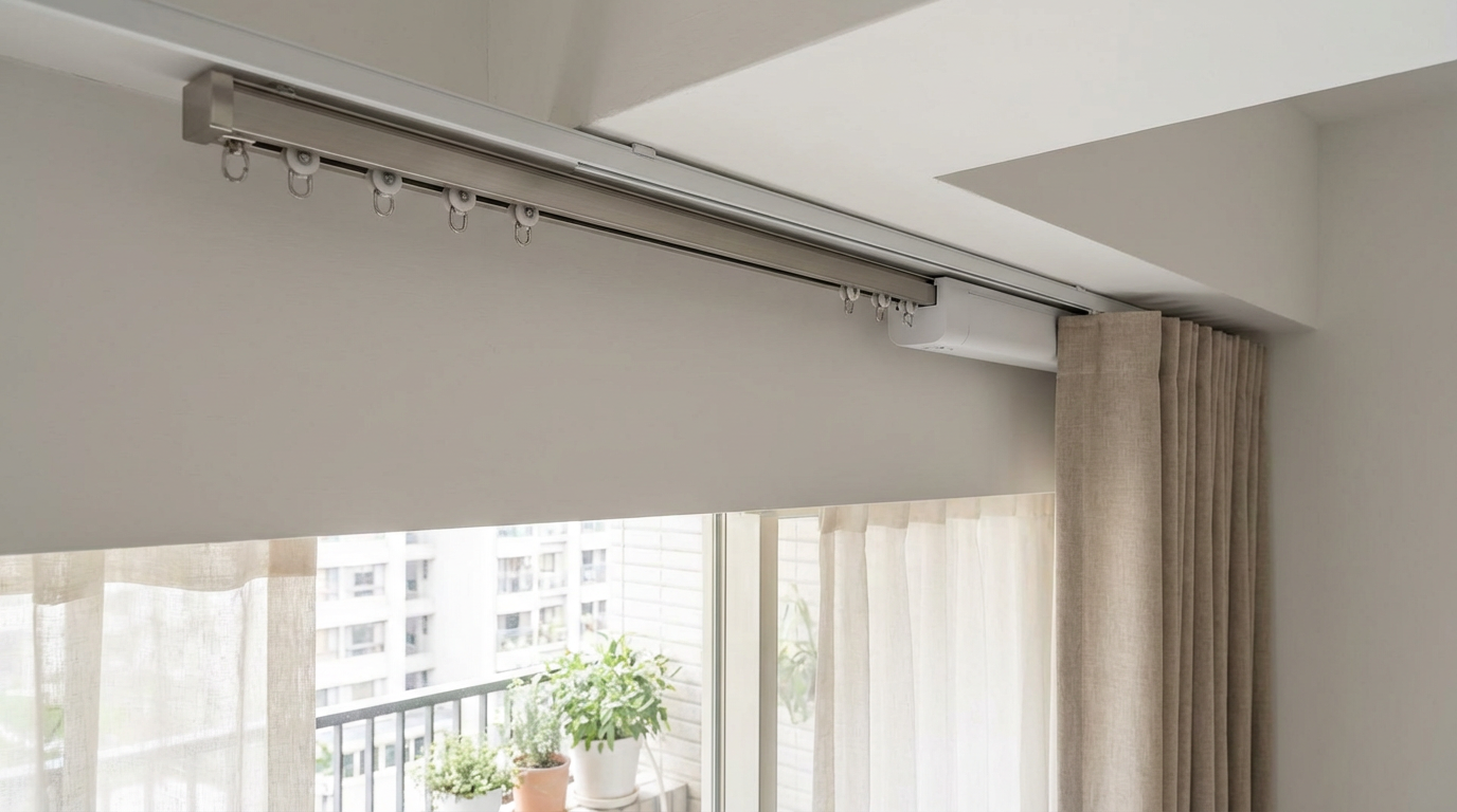 布簾軌道系統怎麼選？手拉、電動、羅馬簾軌的實際差異