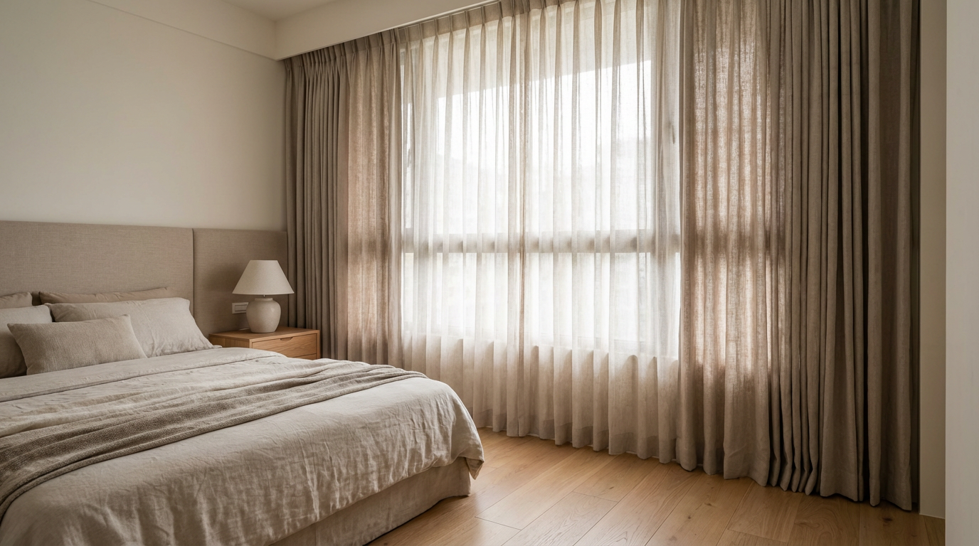 臥室窗簾的色彩與材質:營造安穩氛圍的設計思維