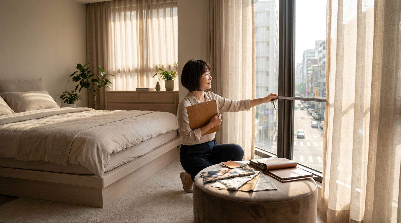 沐馨的臥室窗簾訂製服務:從丈量到安裝的完整體驗