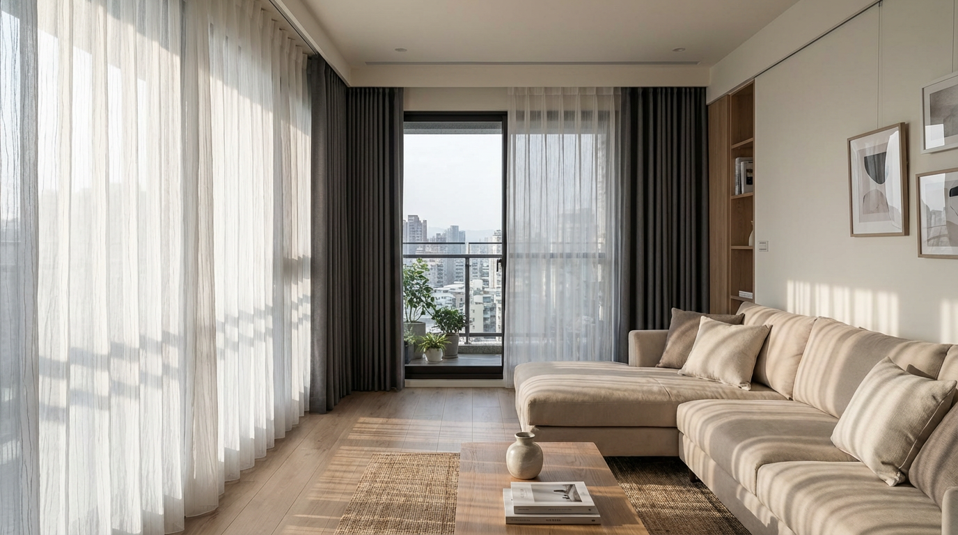 紗簾與其他窗簾的搭配邏輯