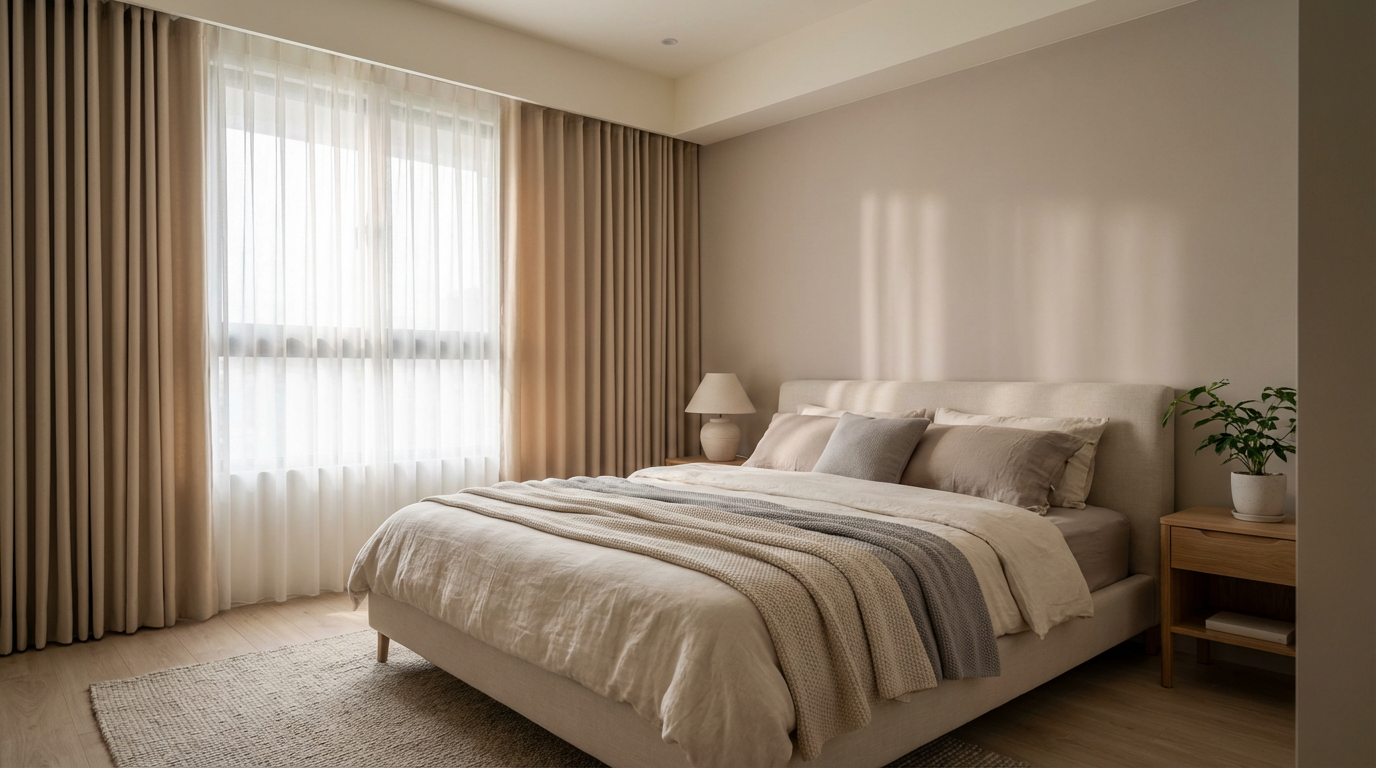 如何為不同空間量身訂製雙層窗簾：從客廳到臥室的設計思維