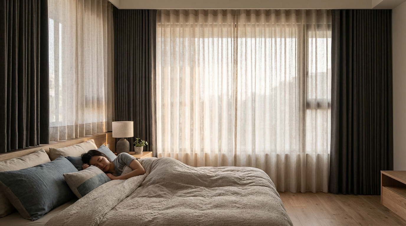 房間窗簾款式的核心考量：睡眠品質與空間氛圍