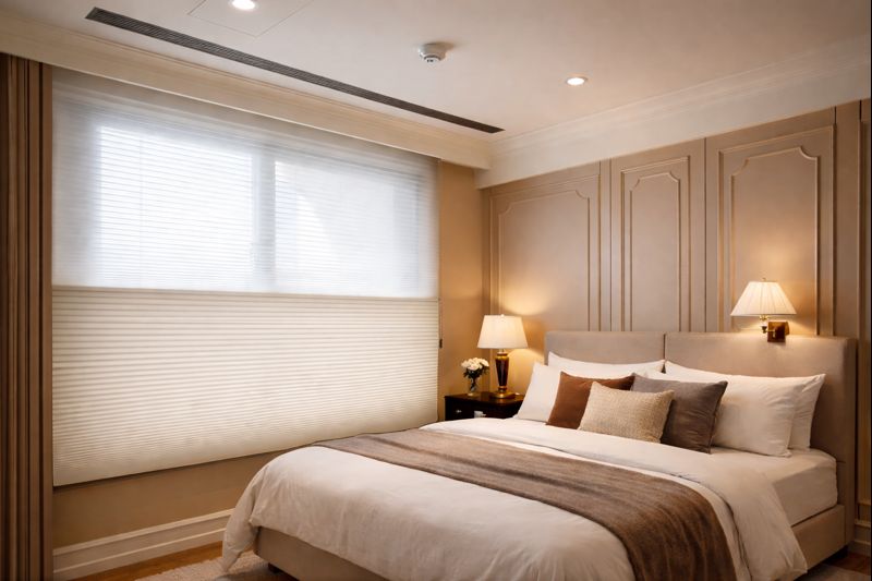 日夜風琴簾客廳落地窗安裝，More窗簾設計案例