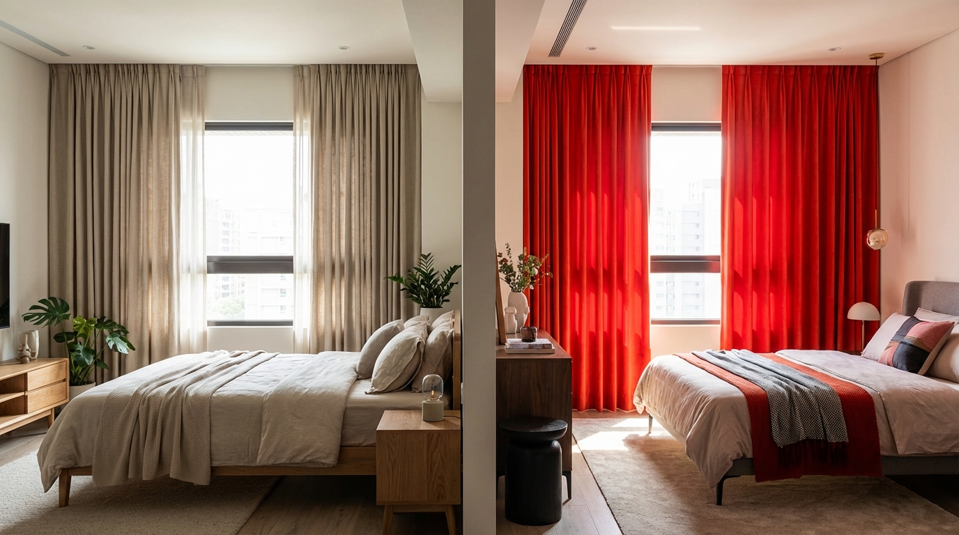 哪些窗簾顏色容易影響臥室氛圍？