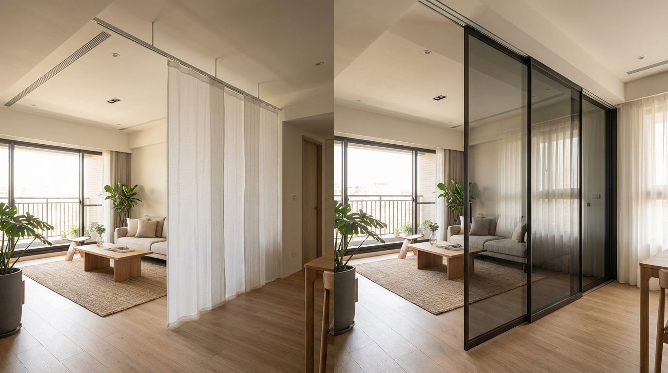 布簾隔間與拉門怎麼選？安裝方式與適用情境完整比較