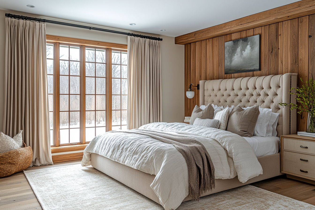 蛇形簾美式鄉村風主臥室搭配效果