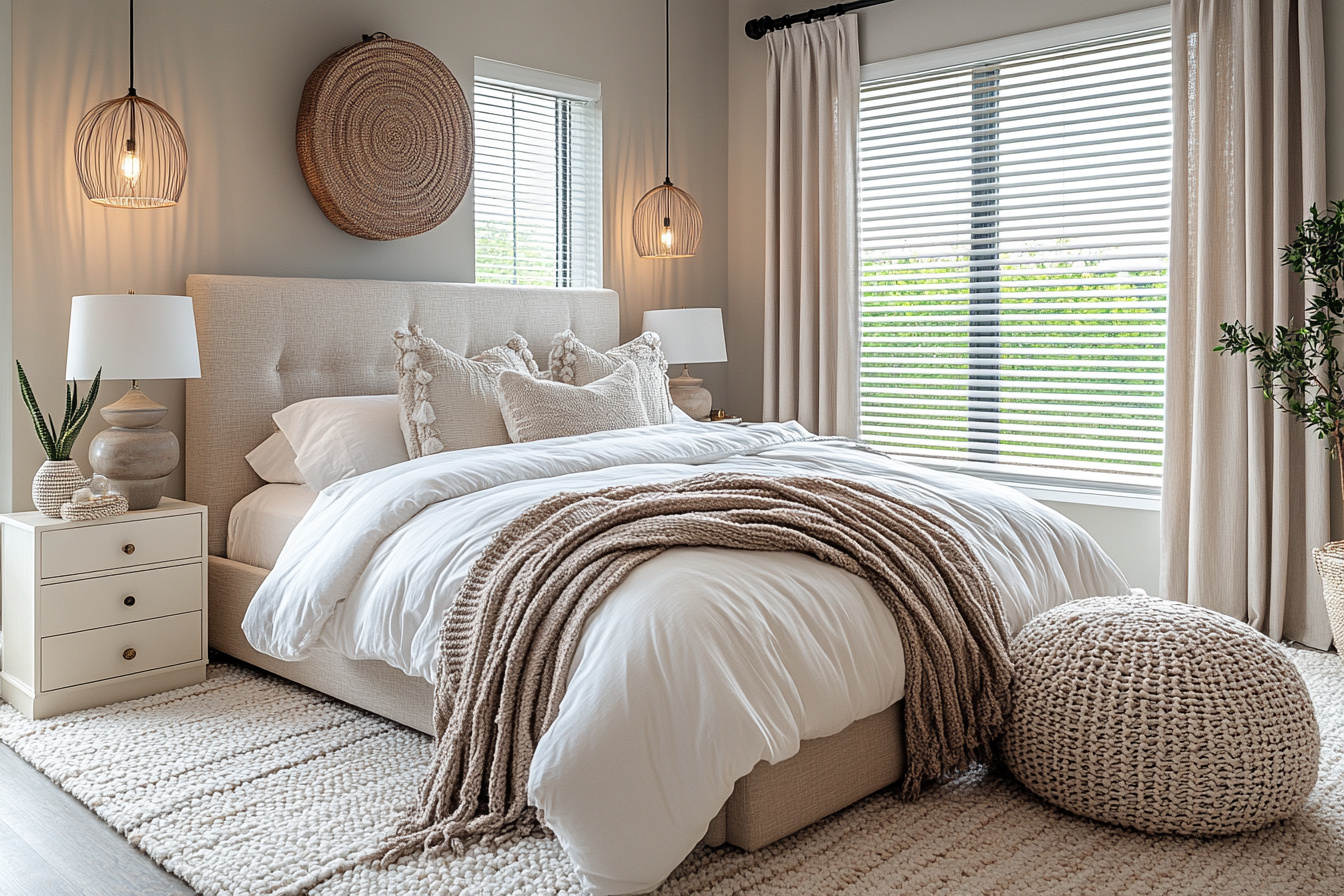 女孩房奶油風窗簾搭配效果