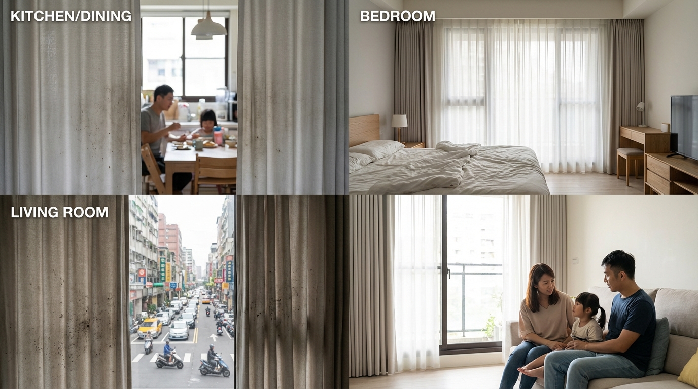 窗簾清洗頻率怎麼抓？從空間特性找出最適節奏