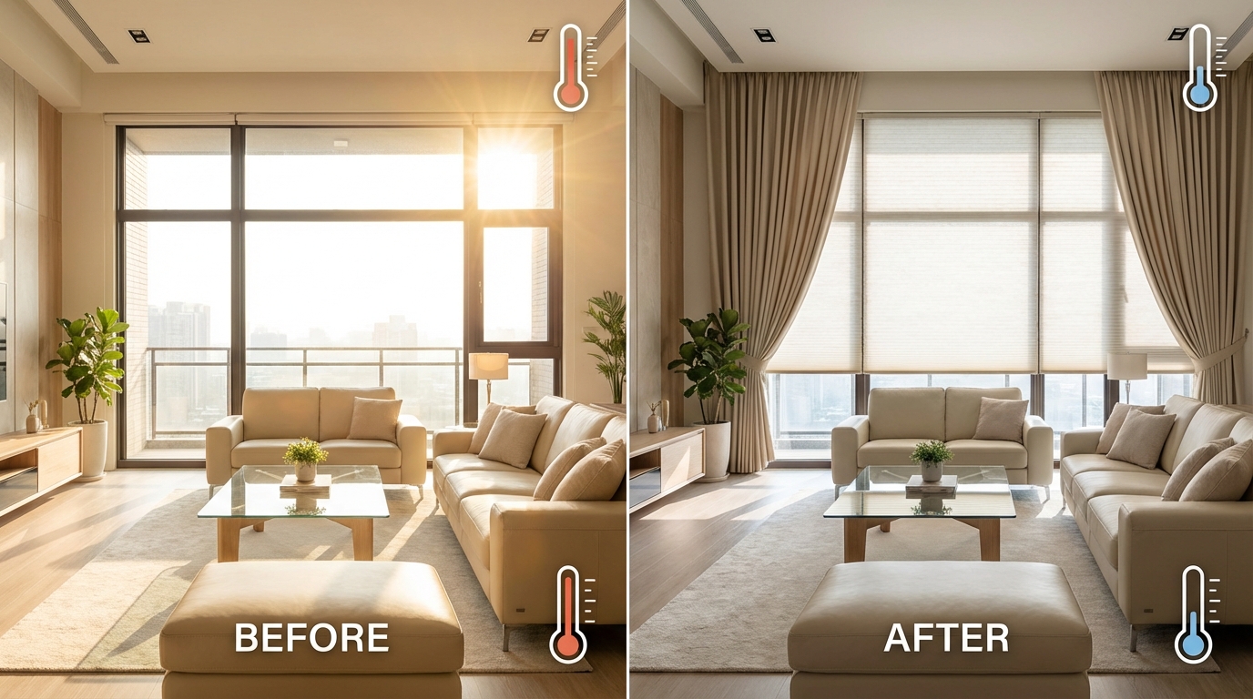 空間配置邏輯:不同場景的隔熱窗簾解決方案