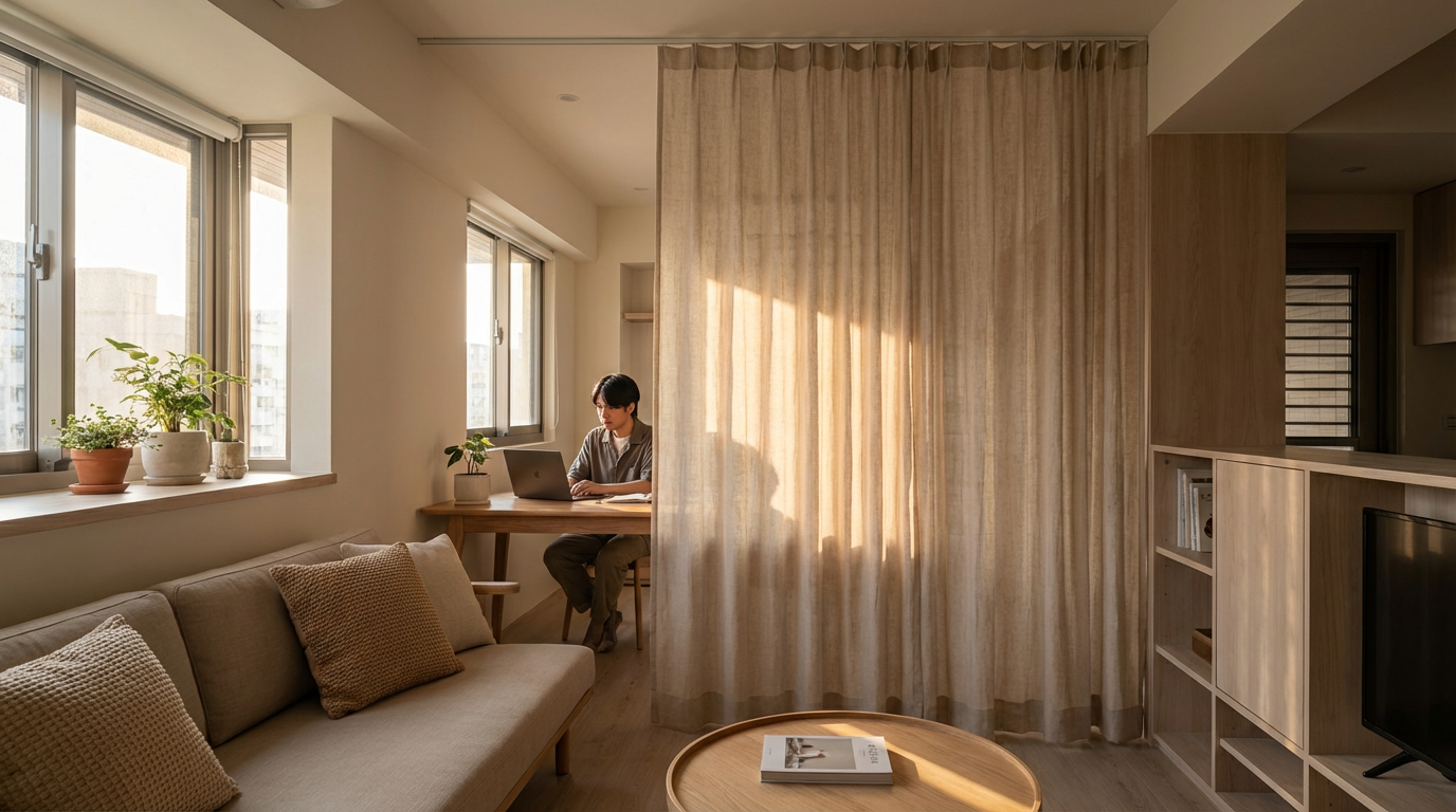 不同空間的隔間簾應用:客廳、臥室、小坪數的實際情境