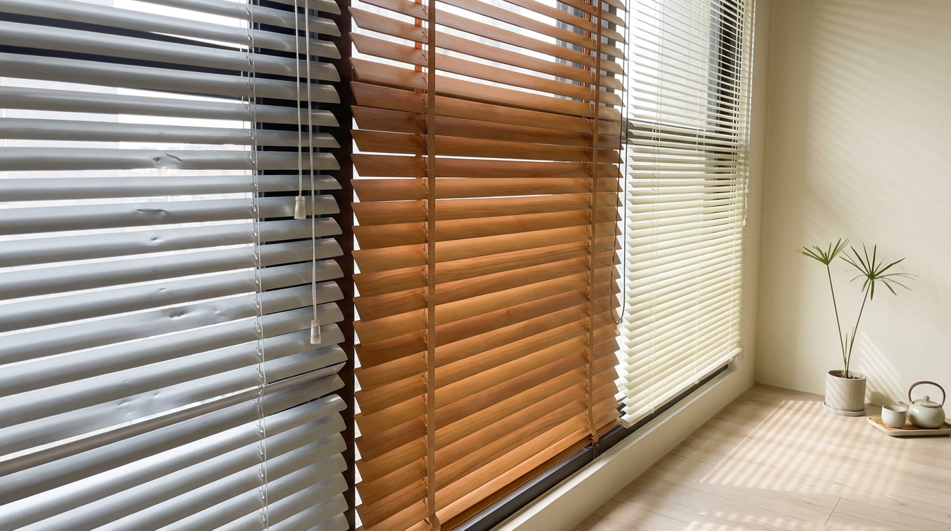 材質特性決定耐用度：鋁、木、PVC百葉的優劣差異