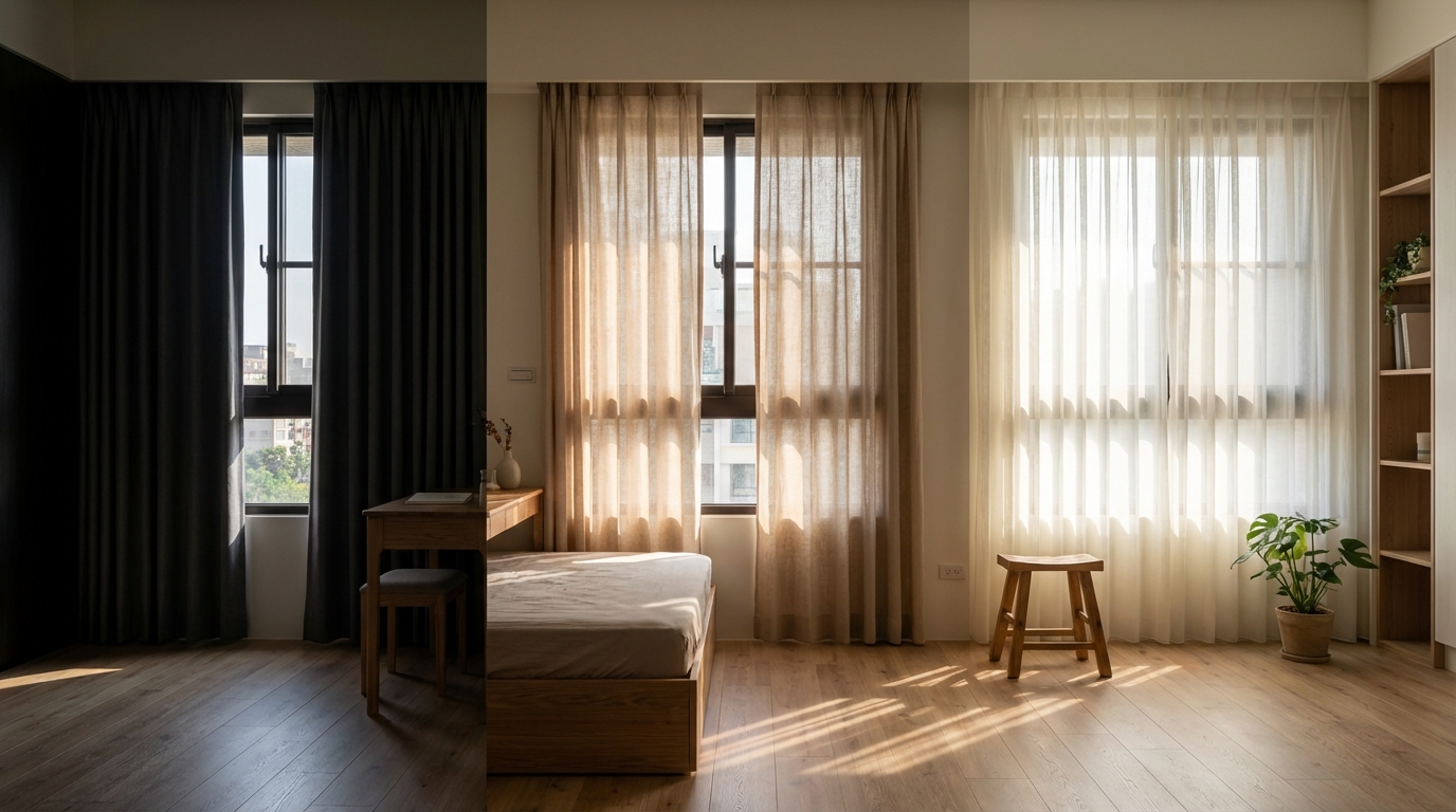 光線控制的科學：遮光率、透光率與布料厚度的關係