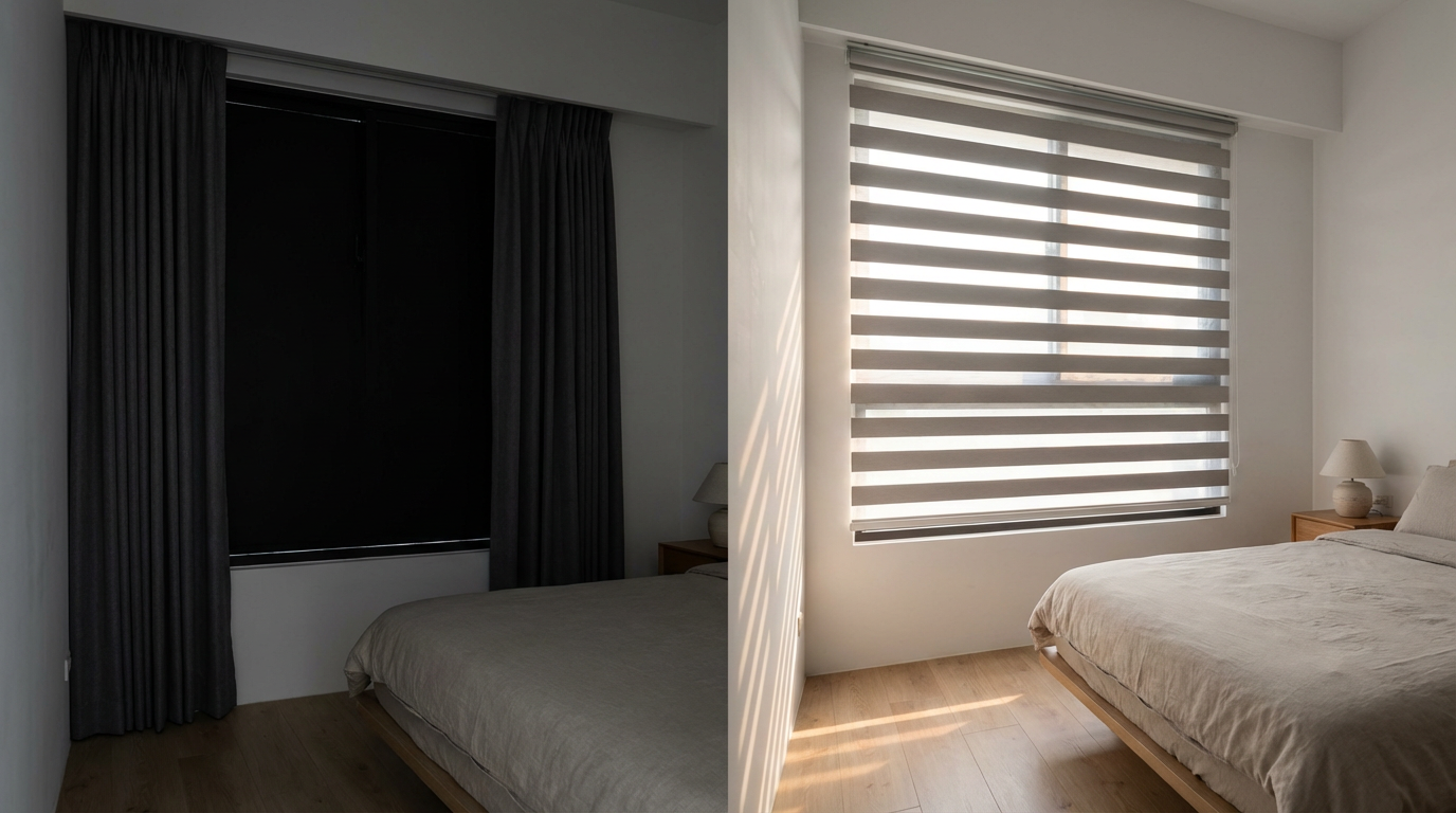 不同材質的遮光性能:從布簾到調光簾的光線控制差異