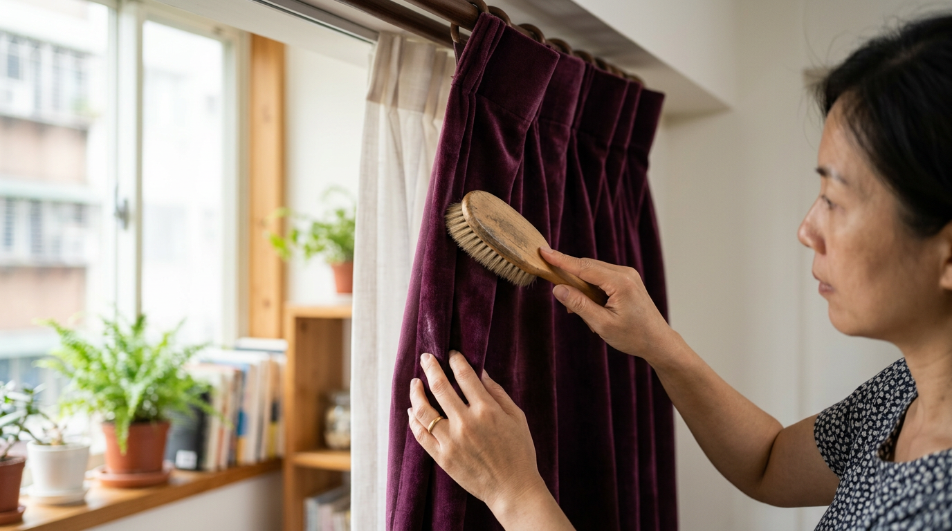 絨布窗簾的清潔與保養，日常這樣做就夠了