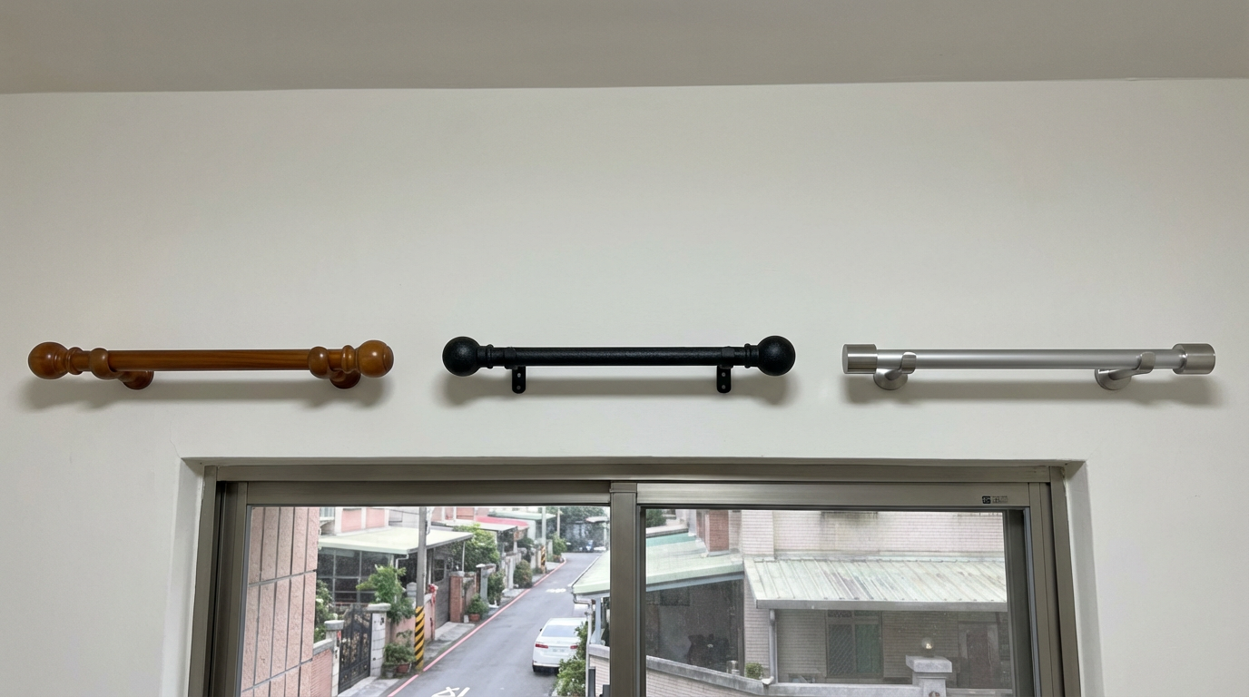 窗簾桿子材質種類比較 實木鐵藝鋁合金