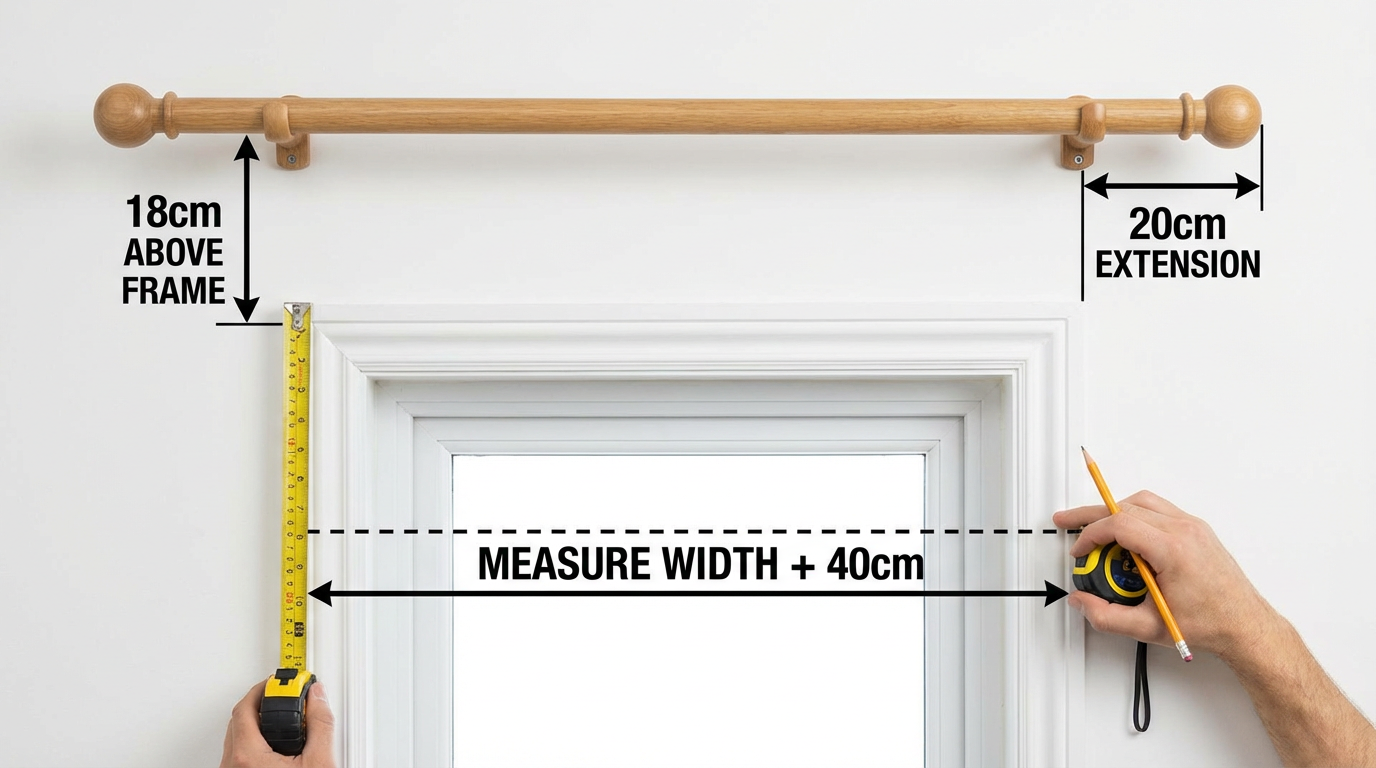 窗簾桿子安裝尺寸示意 高度延伸位置