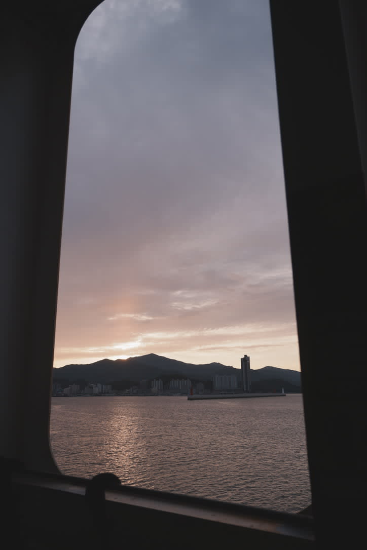 완도항 가까워지는 완도제주 카페리 귀항 풍경
