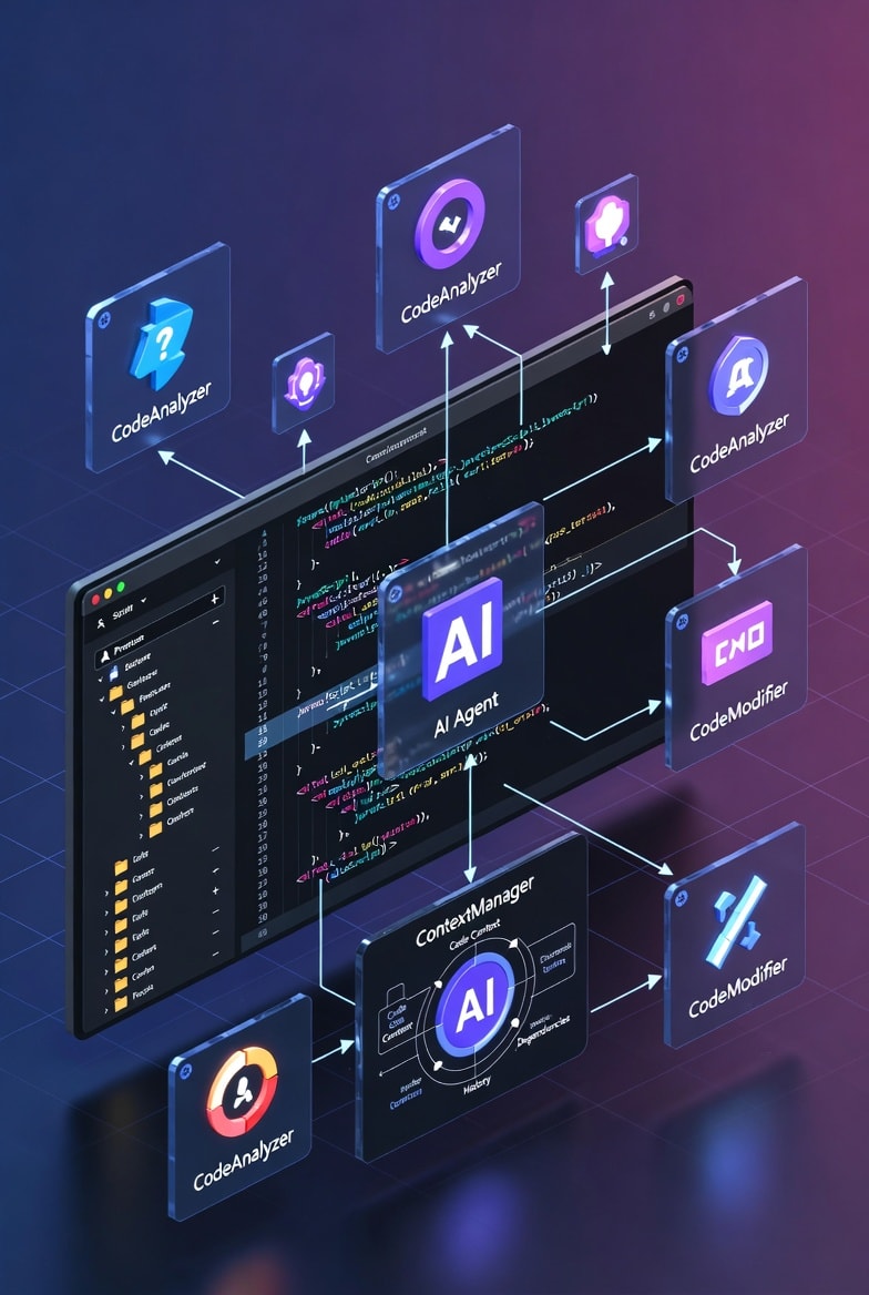 AI 코딩 도구 프로세스 구조 - AI Agent와 CodeAnalyzer ContextManager 연동
