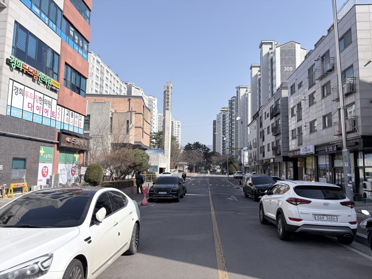 광명열린문교회 방향 골목