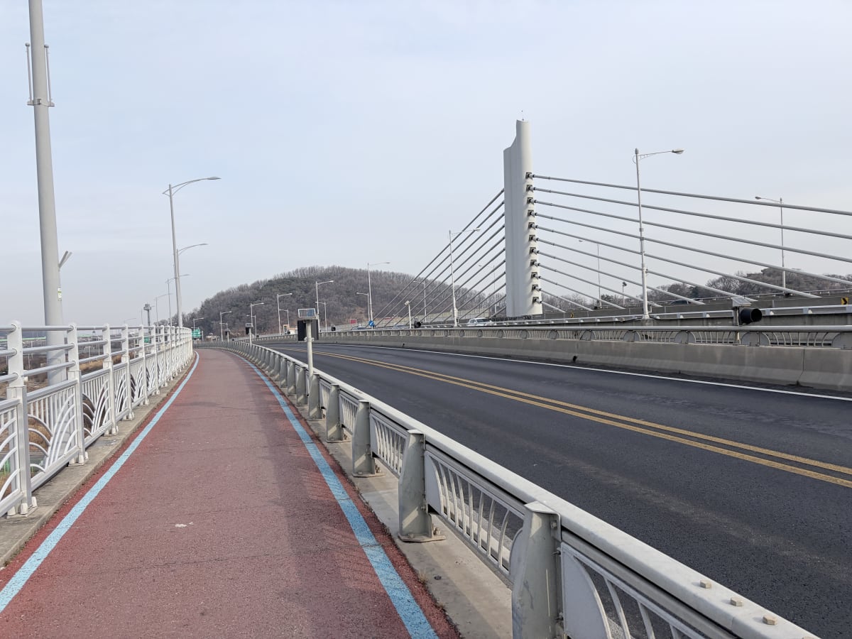 전호교 자전거 코스 아라뱃길 진입 구간