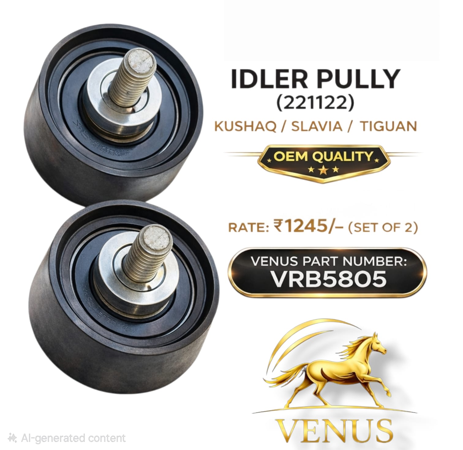 Idler Pulley Set of 2 Kushaq Slavia Tiguan Mumbai