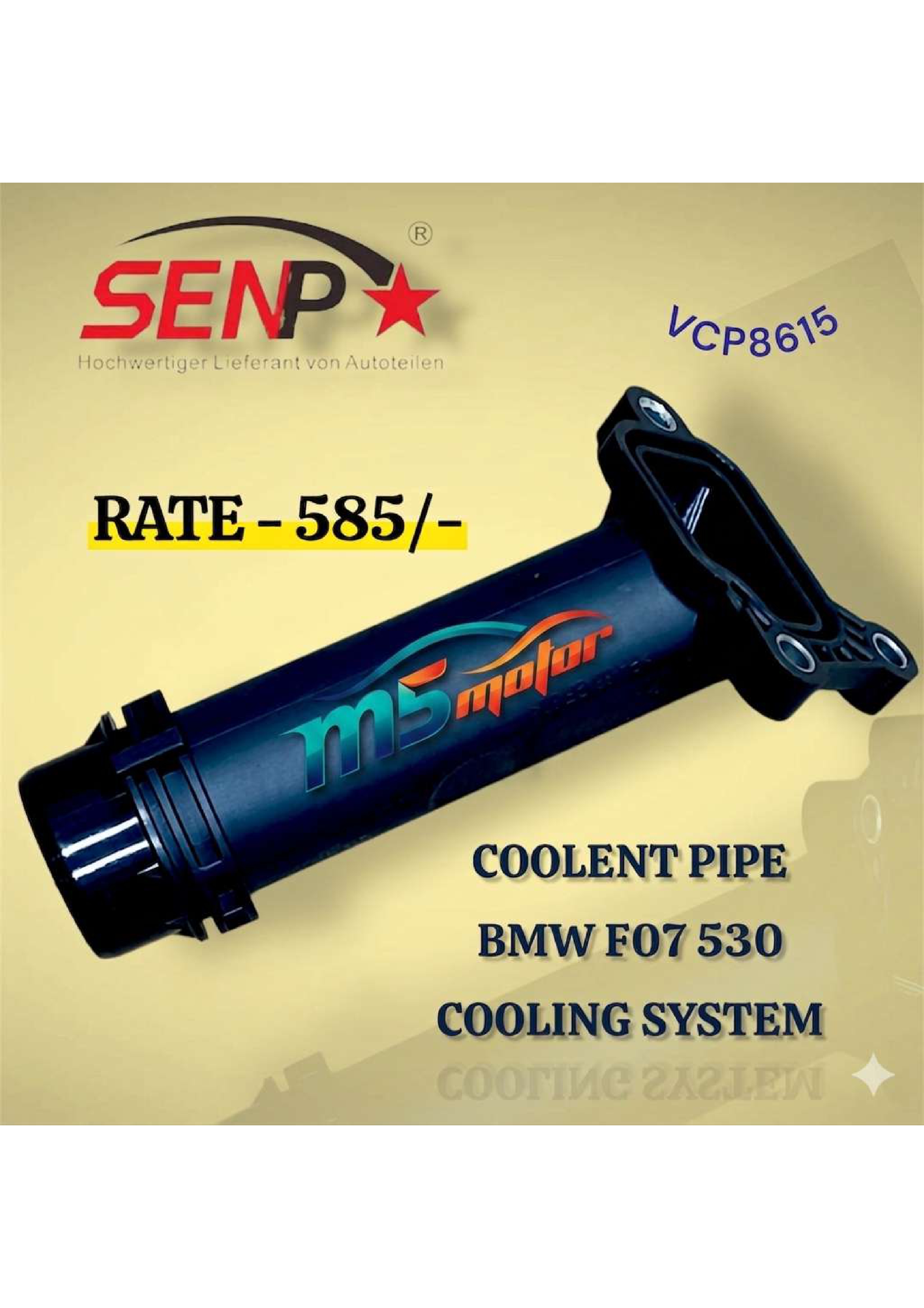 BMW F07 530 Coolent Pipe Cooling System - M5 Motors Mumbai