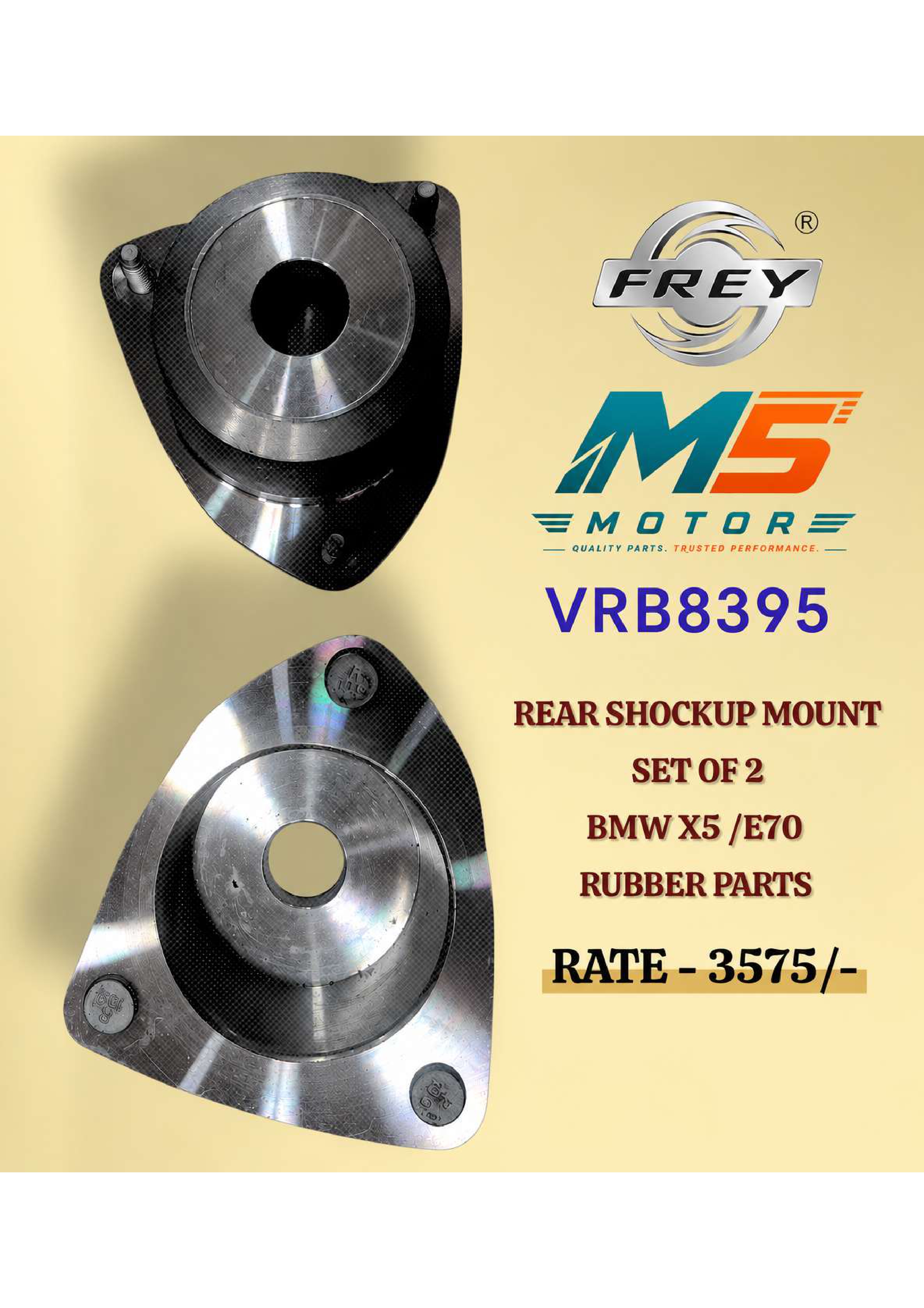 Rear Shockup Mount Set of 2 BMW X5 E70 Rubber Parts - M5 Motors Mumbai