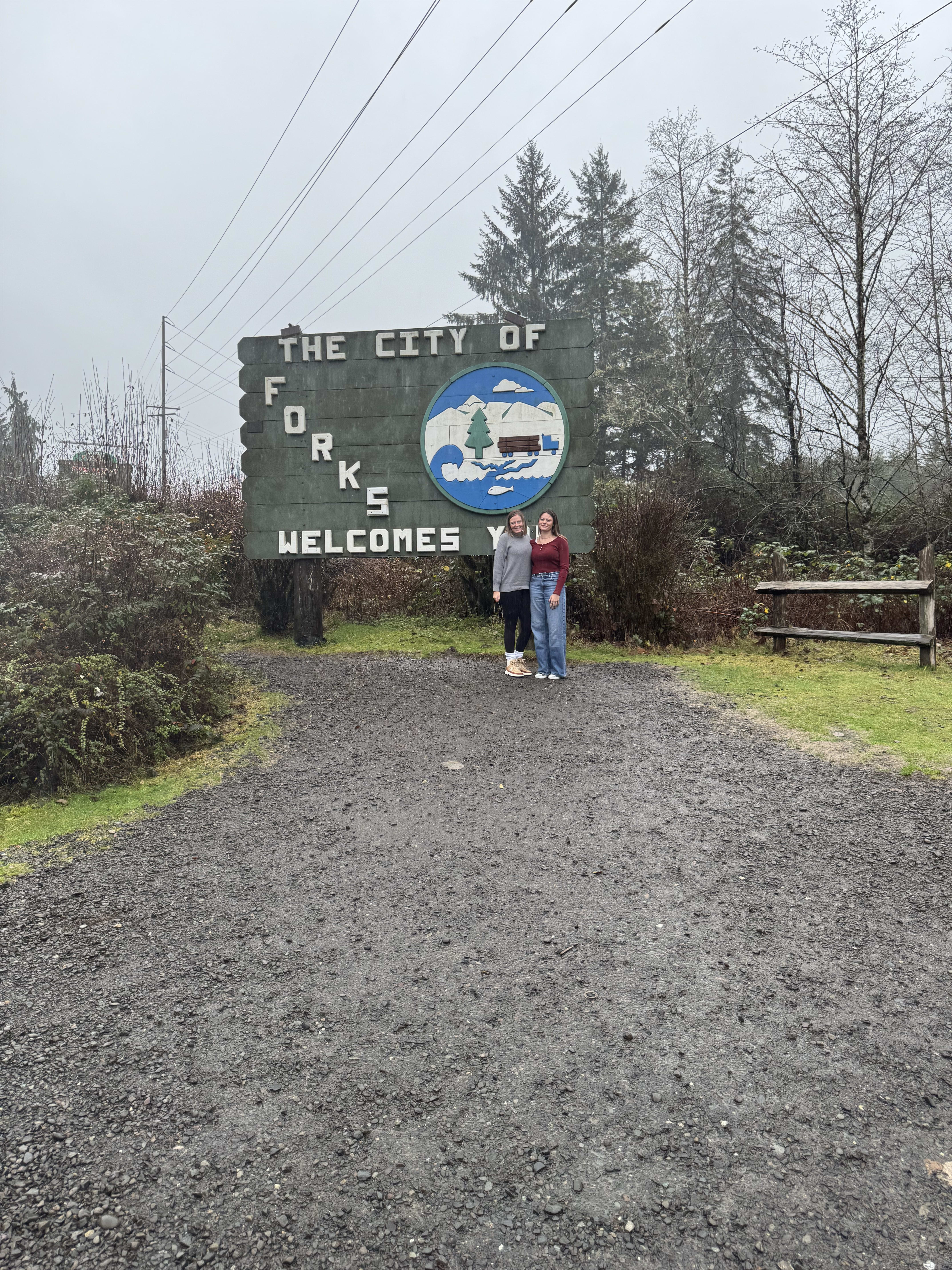 The City of Forks welcome sign in Forks, Washington
