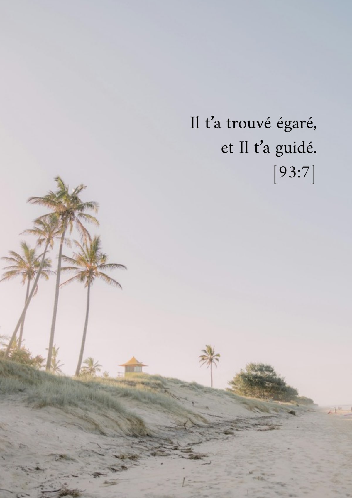 Plage de sable, verset 93:7