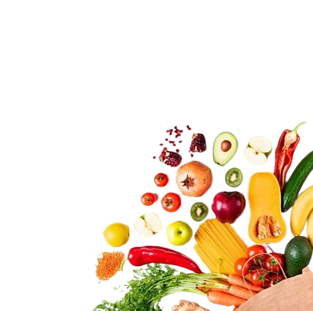healthy food in paper bag