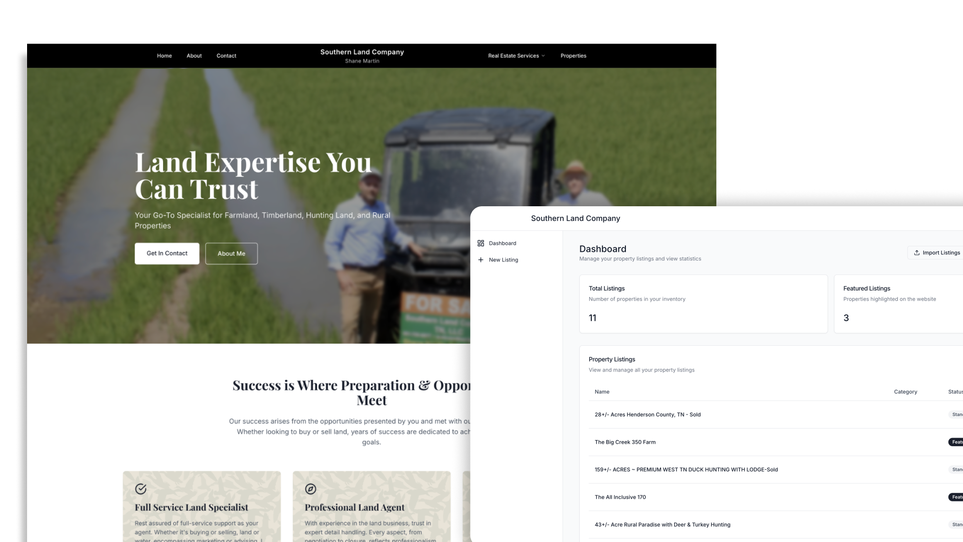 Land Sales Agent Custom Website Build hero image