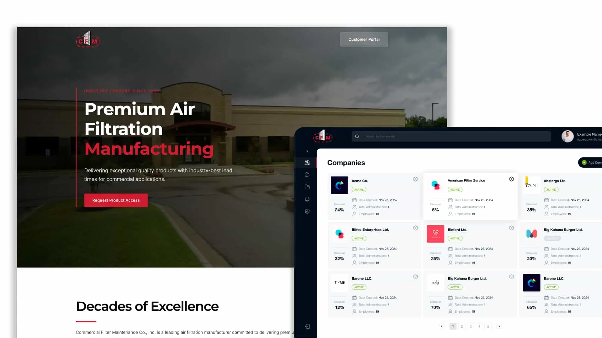 Large-Scale Filter Manufacturer Custom Web App Project hero image