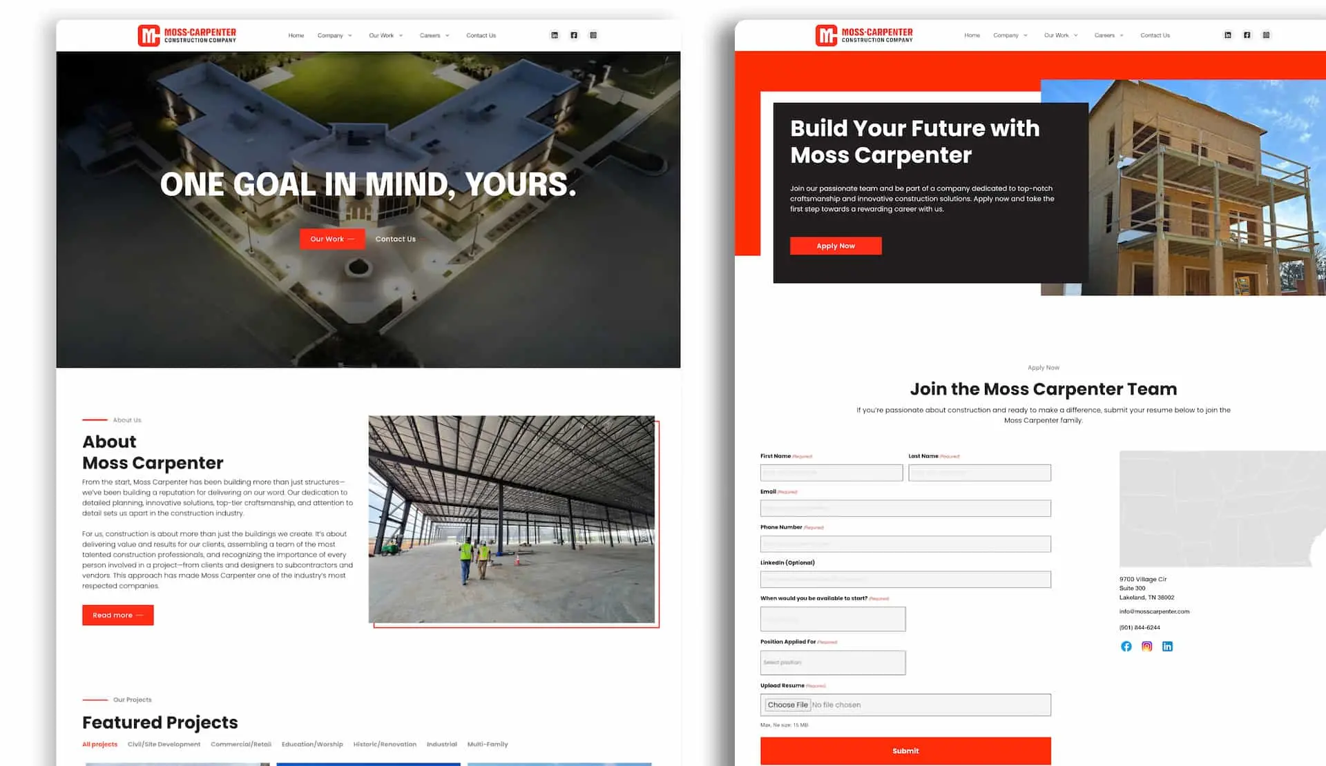 Construction Firm Website Redesign