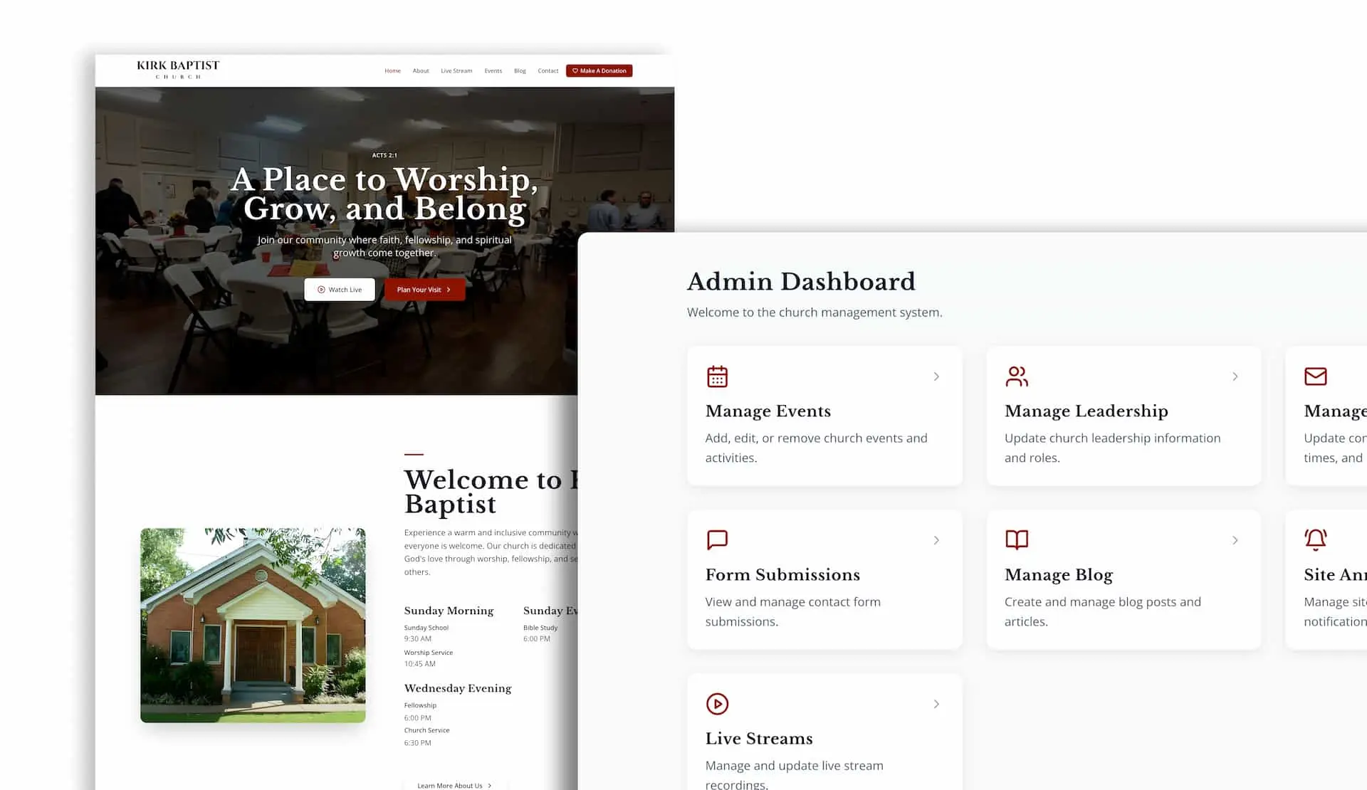 Church Website and Live Stream Integration Project