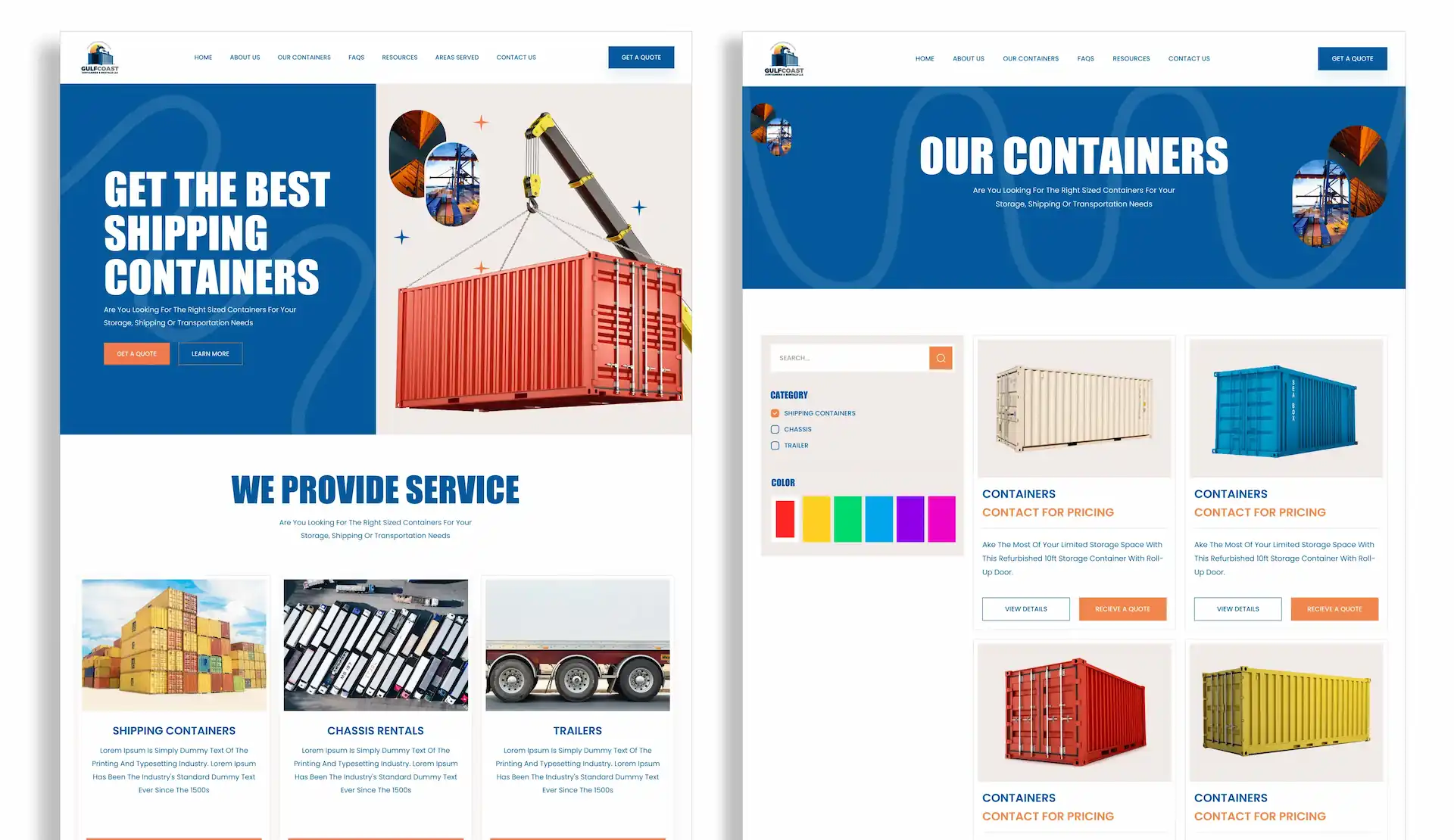 Container Company UI Design