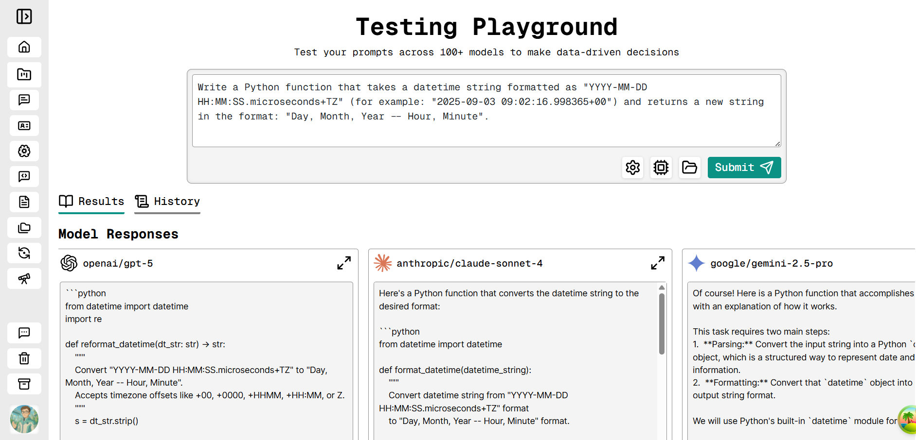 Testing Playground for 50+ Models