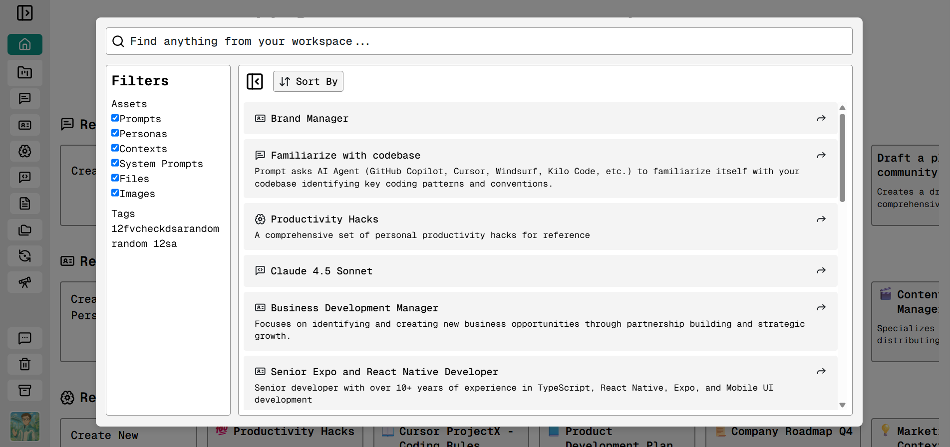 Globally Searchable Dashboard