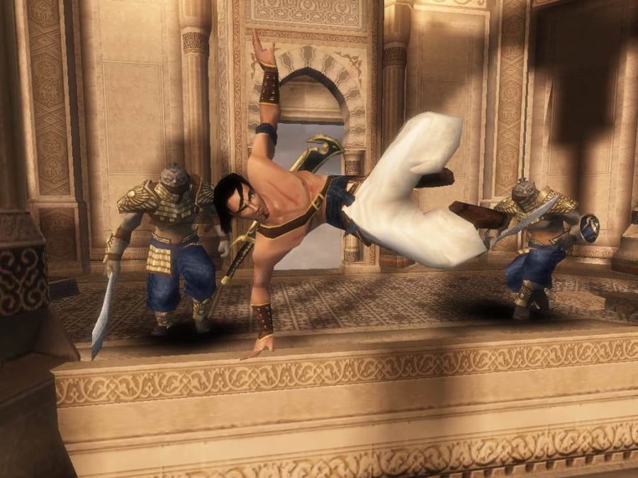 Screenshot from Prince of Persia: The Sands of Time showing early palace traversal
