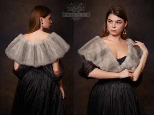 Аренда платья Горжетка из голубой норки в Москве — Прокат от Кет